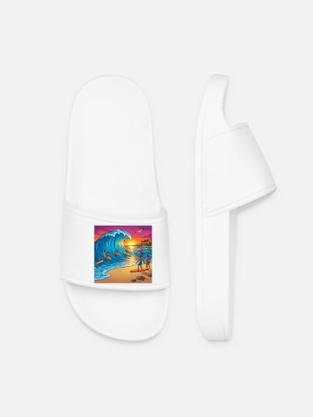 Vague au coucher du soleil - Claquettes Femme - blanc