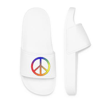 Frieden in Regenbogenfarben - Frauen Badelatschen - Weiß - Vorne