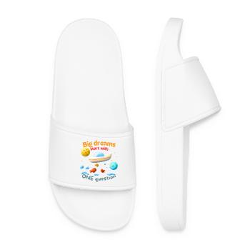 Big dreams start with ONE question - Women’s Pool Sliders - white - Front