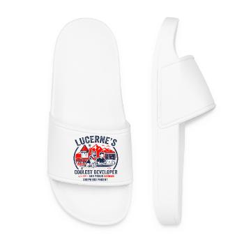 Lucerne Journalist Proud Dachshund Parent Apparel - Women’s Pool Sliders - white - Front