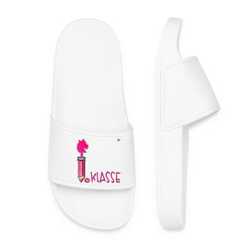 School Enrollment School Child Hobby Horsing - Women’s Pool Sliders - white - Front
