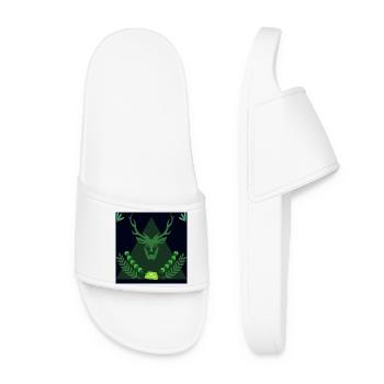 Forest spirit deer in triangle - Women’s Pool Sliders - white - Front