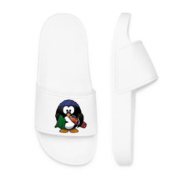 Chapeau de fleur pingouin sur la plage - Claquettes Femme - blanc - Devant