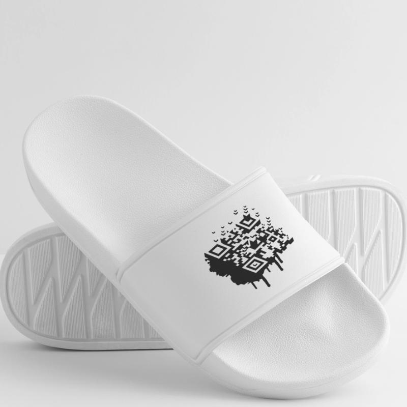 Un code à barres 3D comme un graffiti Claquettes Femme