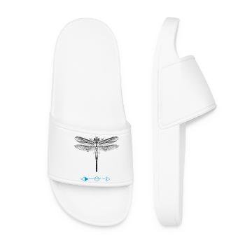 Wings freedom silence dragonfly bug fly woman - Women’s Pool Sliders - white - Front