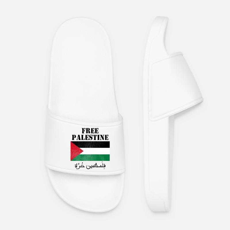 Free Palestine Flag - Women’s Pool Sliders - white