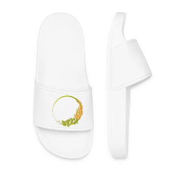 green hops and cereals frame - Women’s Pool Sliders - white - Front