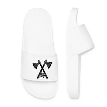 Haches et symbole viking noir - Claquettes Femme - blanc - Devant
