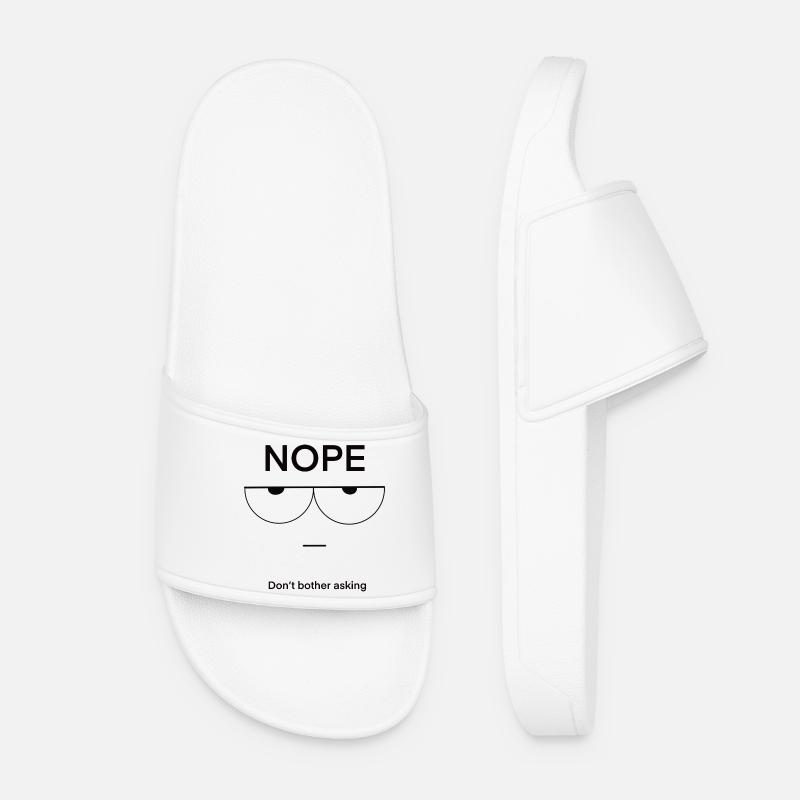 Nope Don't Bother Asking - Women’s Pool Sliders - white
