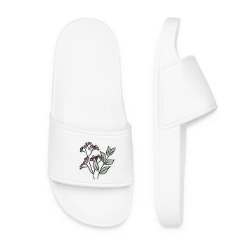 Leaves and berries - Women’s Pool Sliders - white - Front
