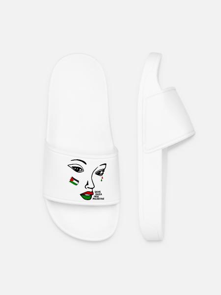 Save gaza free palestine women - Women’s Pool Sliders - white