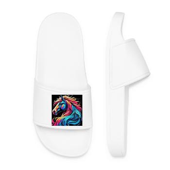 Horse - Women’s Pool Sliders - white - Front