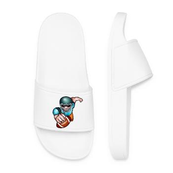 Football Spieler mit Football Helm und Spielball - Frauen Badelatschen - Weiß - Vorne