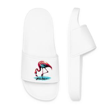 Pink flamingo - Women’s Pool Sliders - white - Front
