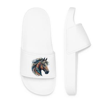 Horse - Women’s Pool Sliders - white - Front