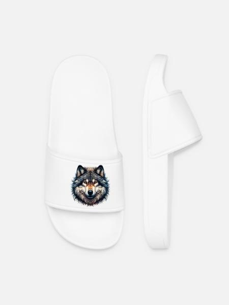 Wolf - Frauen Badelatschen - Weiß