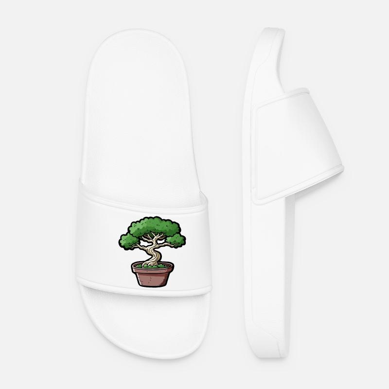 Comic Bonsai Baum - Frauen Badelatschen - Weiß