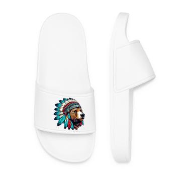 American Indian Bear American Redskin - Women’s Pool Sliders - white - Front