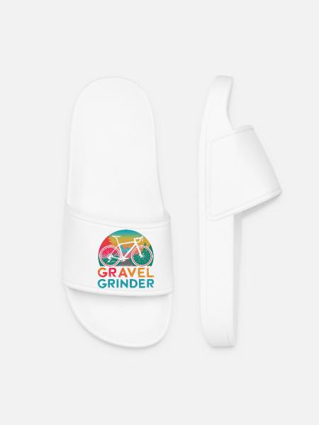 Gravel Grinder Bike Sunset - Women’s Pool Sliders - white
