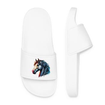 Horse - Women’s Pool Sliders - white - Front