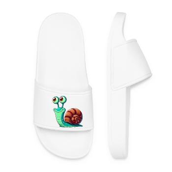 Schnecke - Frauen Badelatschen - Weiß - Vorne