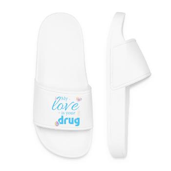 Mon amour est votre drogue - Claquettes Femme - blanc - Devant