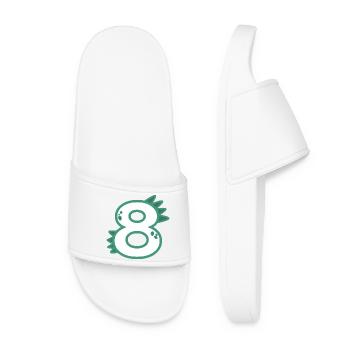 Number 8 - Women’s Pool Sliders - white - Front