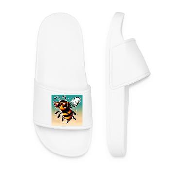 abeille - Claquettes Femme - blanc - Devant