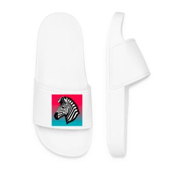 Zebra - Frauen Badelatschen - Weiß - Vorne