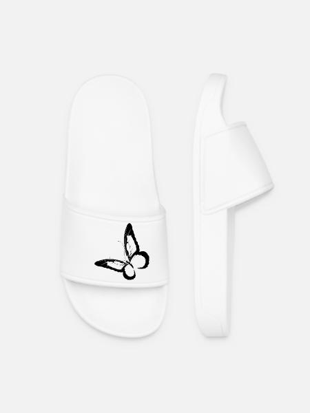 NEW -- Beauty, Change, And Joy:  The Butterfly. - Women’s Pool Sliders - white