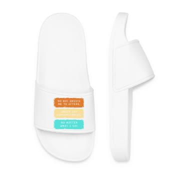 Do Not Invite Me To Afters Rave Party Festival - Women’s Pool Sliders - white - Front