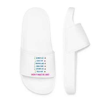 Multi-Sense Humor Saying - Women’s Pool Sliders - white - Front