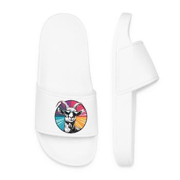 Chèvre avec des lunettes de soleil - Claquettes Femme - blanc - Devant