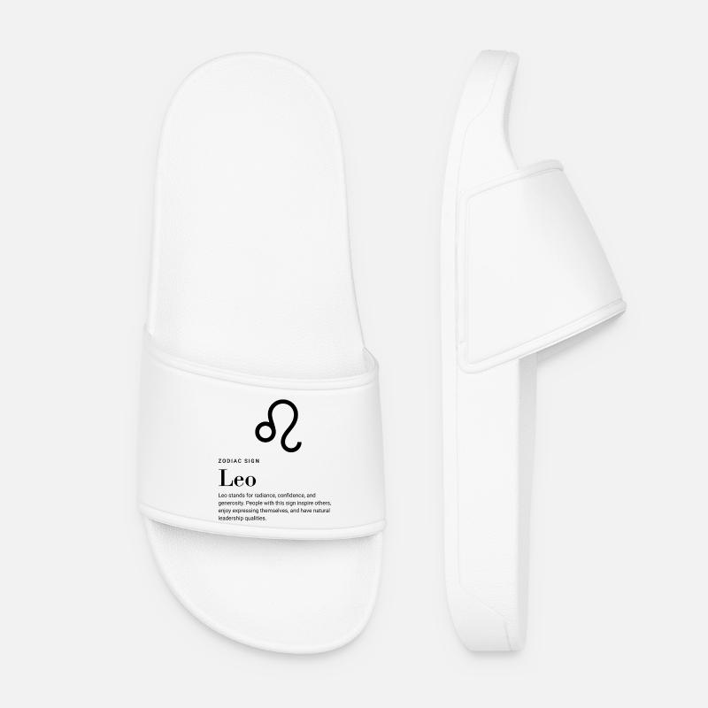Leo - Zodiac Sign - Women’s Pool Sliders - white