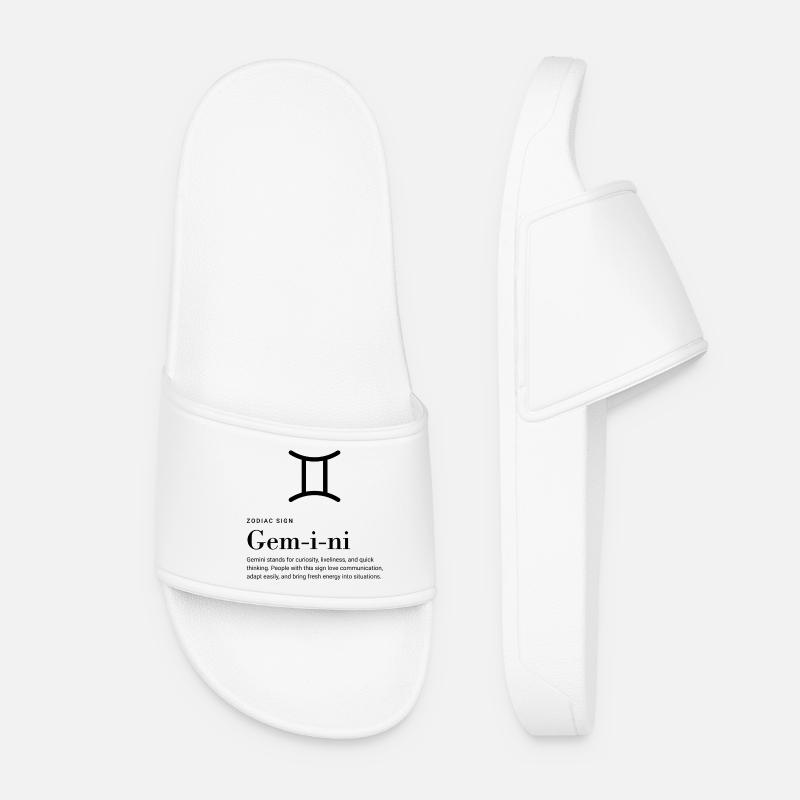 Gemini - Zodiac sign - Women’s Pool Sliders - white