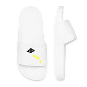 UFO Invasion Lightning Attack Alien Vector - Women’s Pool Sliders - white - Front