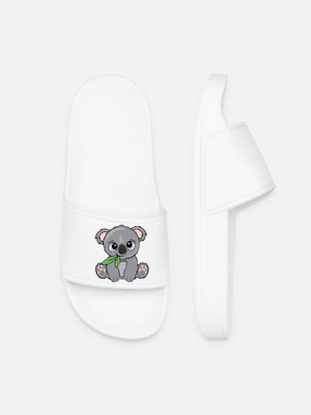 Kleiner Koala mit Blatt - Frauen Badelatschen - Weiß
