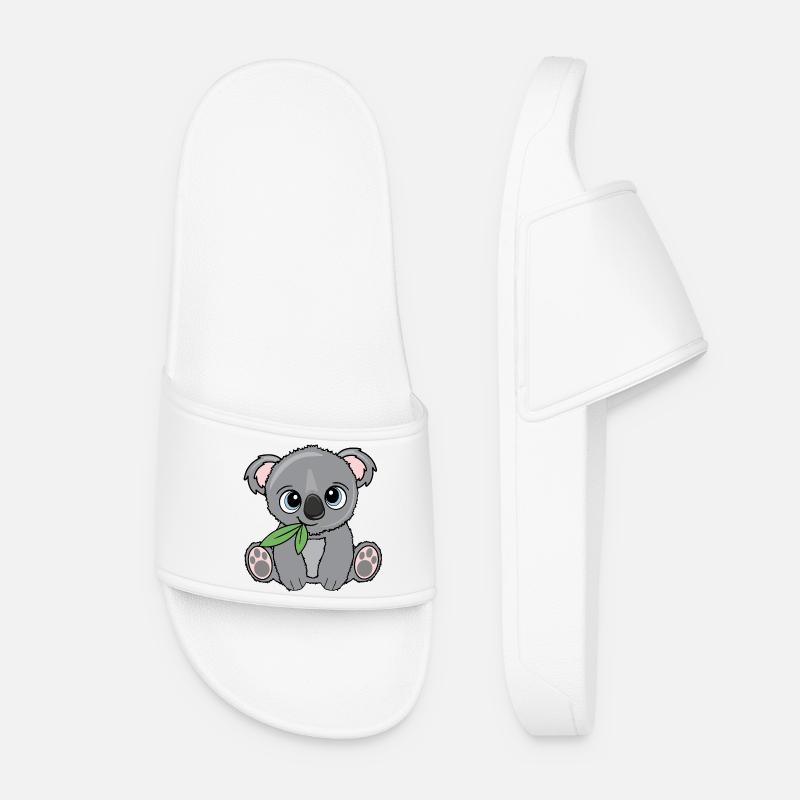 Kleiner Koala mit Blatt - Frauen Badelatschen - Weiß