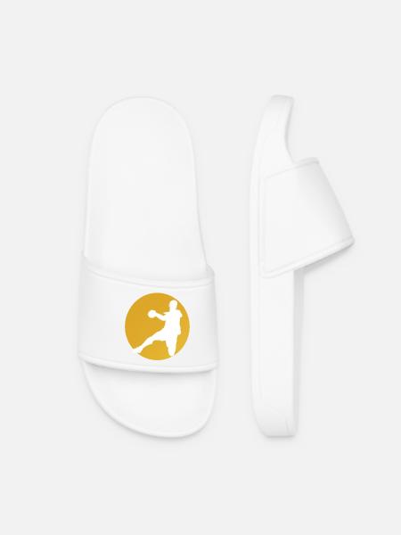 Silhouette jaune de basket - Claquettes Femme - blanc