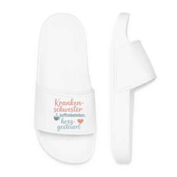 Nurse Coffee Heart Controlled - Women’s Pool Sliders - white - Front