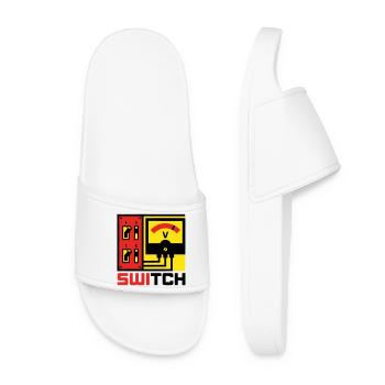 Electrical Box Switch Panel Graphic - Women’s Pool Sliders - white - Front