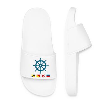 Love – Maritime steering wheel with signal flags - Women’s Pool Sliders - white - Front