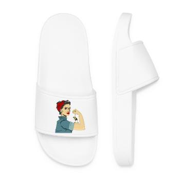 STRONG WOMEN - Women’s Pool Sliders - white - Front