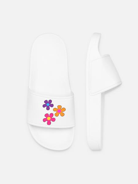 Hippie-Blumen - Frauen Badelatschen - Weiß