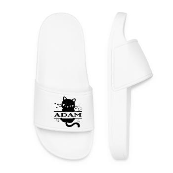 Adam t-shirt gift idea t-shirt - Women’s Pool Sliders - white - Front