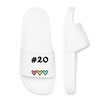 20 YEARS. 20TH ANNIVERSARY. BIRTHDAY 20 YEARS. 20 - Women’s Pool Sliders - white - Front