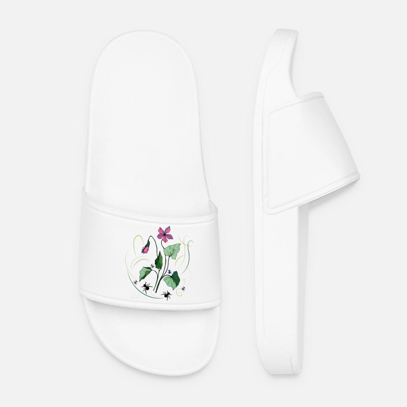 Flower with ants - Women’s Pool Sliders - white