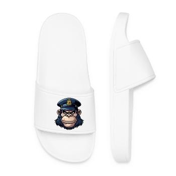 Singe Policier - Claquettes Femme - blanc - Devant