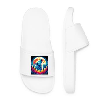 Wolf howls at the moon - Women’s Pool Sliders - white - Front