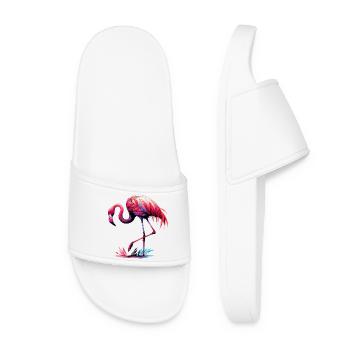 Flamingo - Frauen Badelatschen - Weiß - Vorne